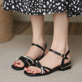 Pearl Chain Decoration Sweet Elegant Sandals 2 Colors - Product - 12