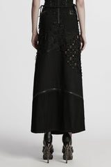 Black Ripped Detachable Side Slit Women's Punk Skirt - Product - 3