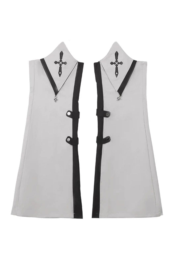 Black/White Long Sleeves Color Matching Handsome Sci-fi Lolita Skirt Set - Leg-Sets(Only) - 15