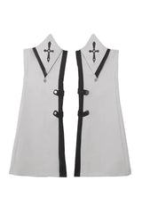 Black/White Long Sleeves Color Matching Handsome Sci-fi Lolita Skirt Set - Leg-Sets(Only) - 15