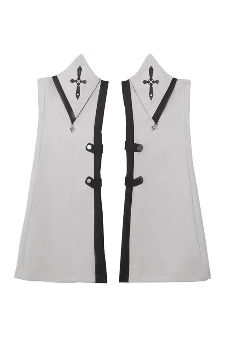 Black/White Long Sleeves Color Matching Handsome Sci-fi Lolita Skirt Set - Leg-Sets(Only) - 15
