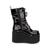 Black Skull Decorative Side Zip Gothic Lolita Boots - Product - 3