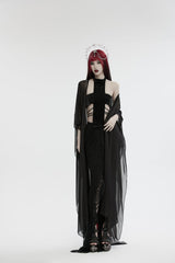 Black Off Shoulder Lace Lace-Up Slim Studded Buckled Women's Gothic Corset - Product - 4
