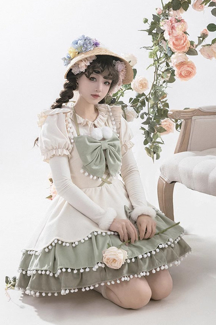 Confession Function Multi-layer Ruffle Bowknot Color Matching Autumn Winter Sweet Lolita Jsk Dress - Product - 15