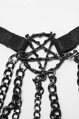 Black Adjustable Crystal Pendant Decoration Tassel Chain Women's Gothic Body Harness - Product - 8