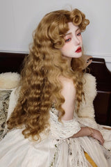 Golden Brown [Princess Diaries] French-Style Fluffy Wool Sweet Lolita Curl Wig - Product - 8