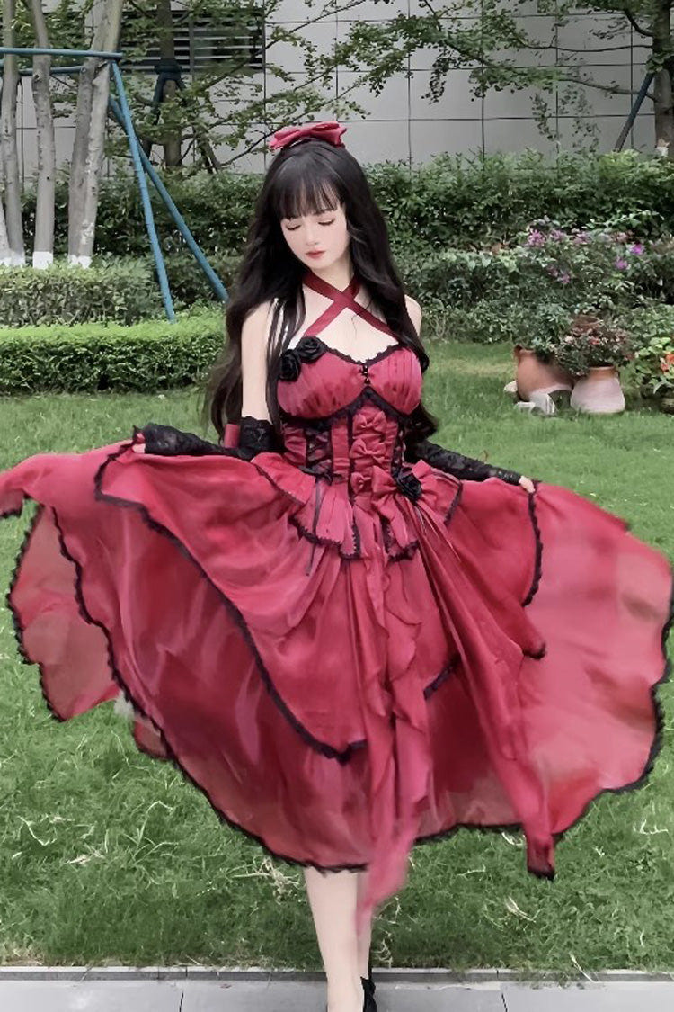 Gorgeous Hanayome Bowknot Sweet Elegant Lolita Jsk Dress 6 Colors - Wine - 5