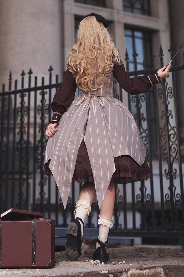 Brown/Grey Witch'S Notes Ruffle Cardigan Classic Lolita Skirt - Product - 7