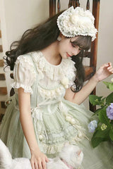 Green Doll Window Ruffle Sweet Lolita Jsk Tiered Dress - Product - 7
