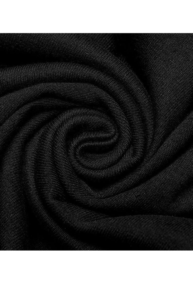 Comfortable Stitching Chain Cutout Turtleneck Ribbon Style Stretch Women's Punk T-Shirt 2 Colors - Product - 13