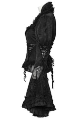 Black Gorgeous Adjustable Tightness Long Puff Sleeves Womens Gothic Blouse - Product - 7