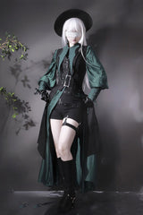 Black Sleeveless Print Gothic Prince Handsome Ouji Lolita Vest - Black - 1