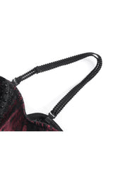 Black/Red High Waisted Embroidery Women's Gothic Dress - Product - 9