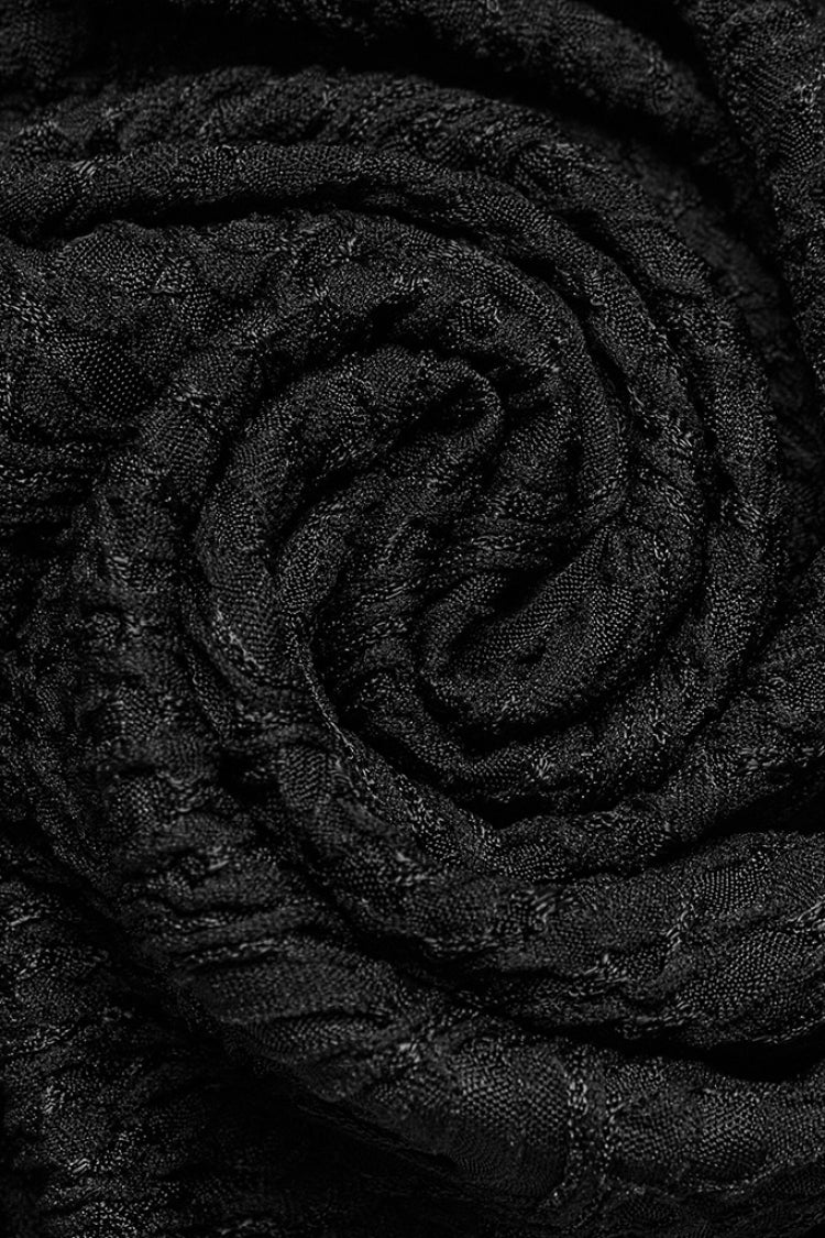 Black Print Slim Mesh Button Decoration Women's Gothic Leggings - Product - 7