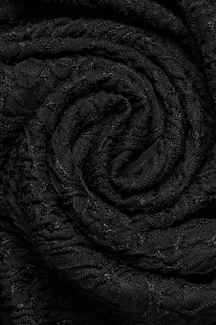 Black Print Slim Mesh Button Decoration Women's Gothic Leggings - Product - 7