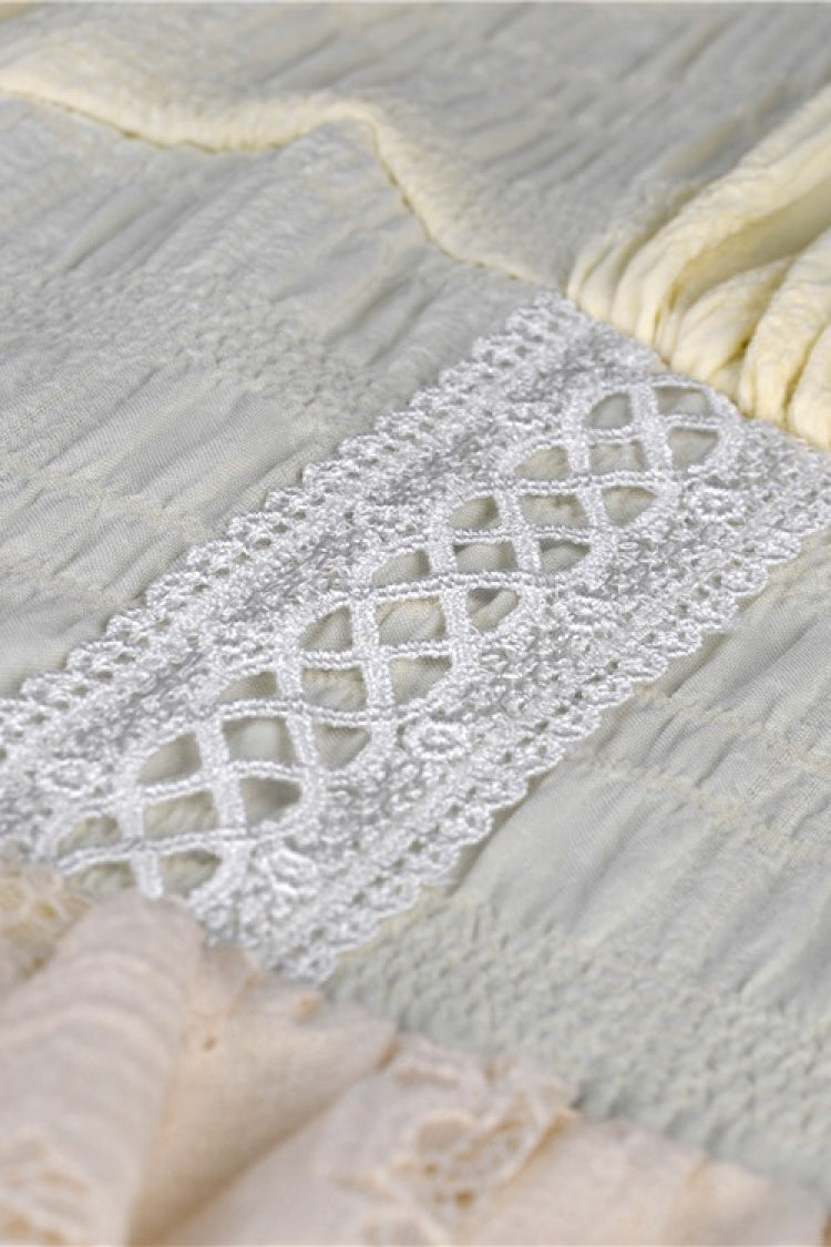 Beige Ruffled Off Shoulder Short Sleeves Ruched Women's Steampunk Vintage Gorgeous Graduation Dress - Product - 16