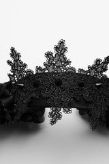 Black Lace Faux Feather Wing Women's Gothic Headwear - Product - 7