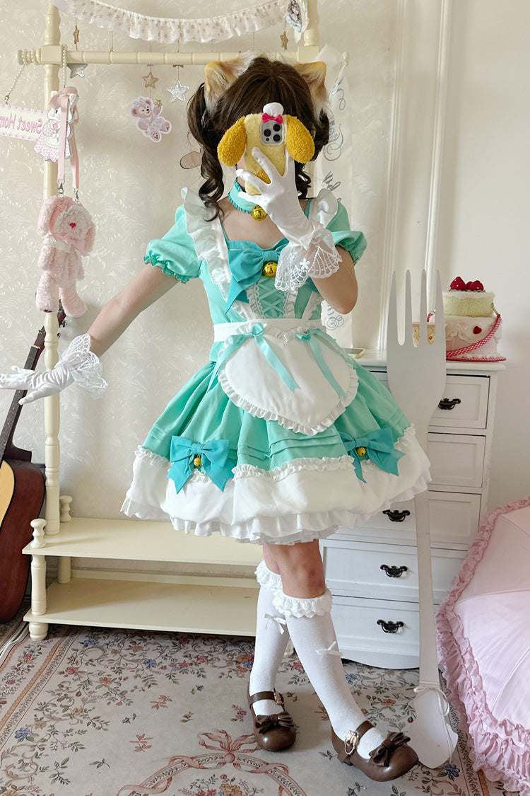 Bell Meow Ruffle Bowknot Sweet Lolita Skirt Set 5 Colors - Product - 10