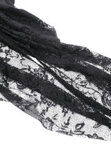 Black Sleeveless Rose Lace Lace-Up Women's Gothic High Low Dovetail Slip Wedding Dress - Product - 17