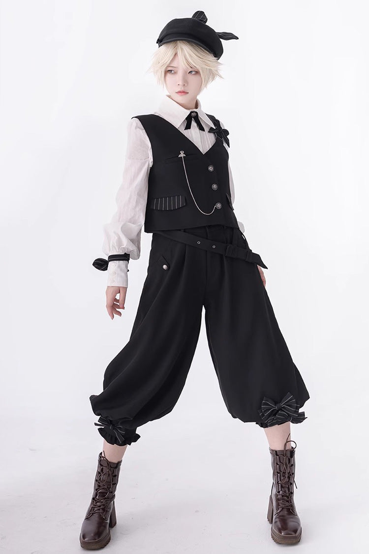 White Long Sleeves Secret Morning Paper Ouji Fashion Lolita Blouse - Product - 9