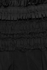 Black Ruffle Stitching Mesh Women's Gothic Leg Warmers - Product - 8