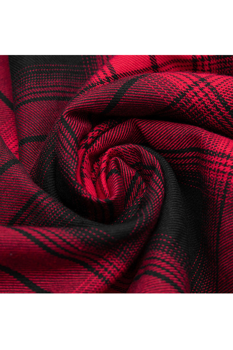 Lattice Plaid Stitching Binding Women's Steam Punk Strap Dress - Product - 17