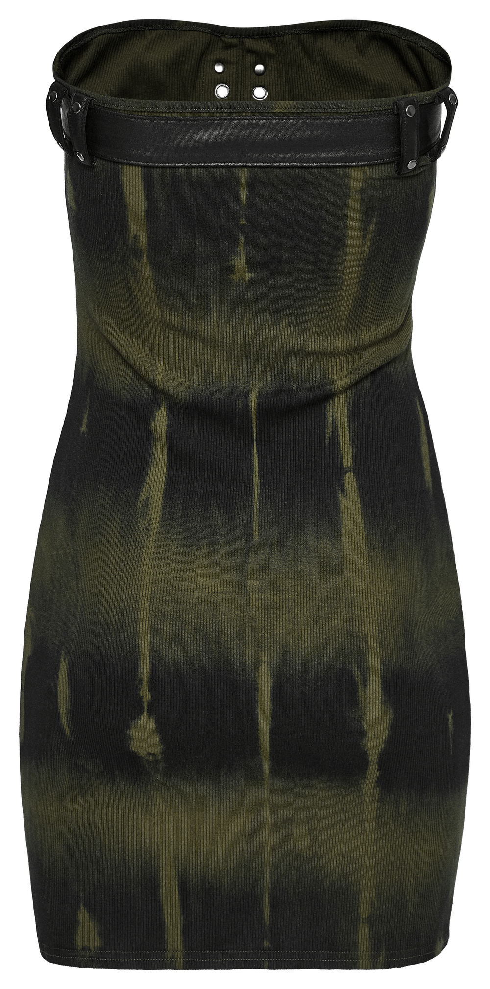 Elastic Rib Fabric Dress with Tie-Dye Print and Drawstring - image 6
