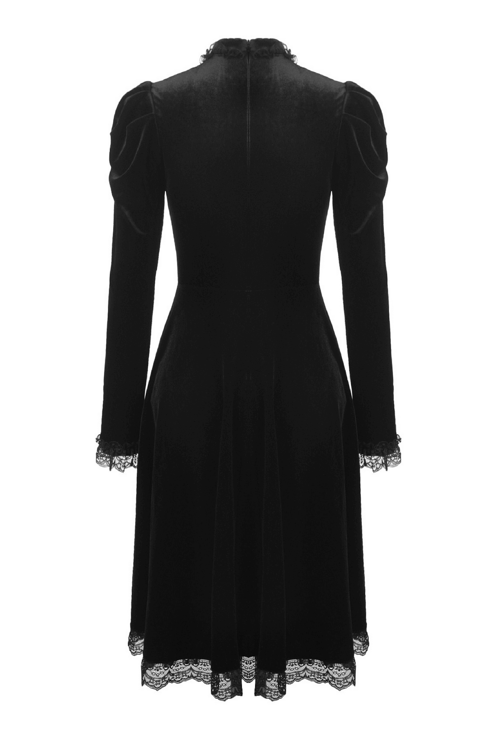 Elegance Gothic Black Lace Velvet Dress for Dark Style - image 5