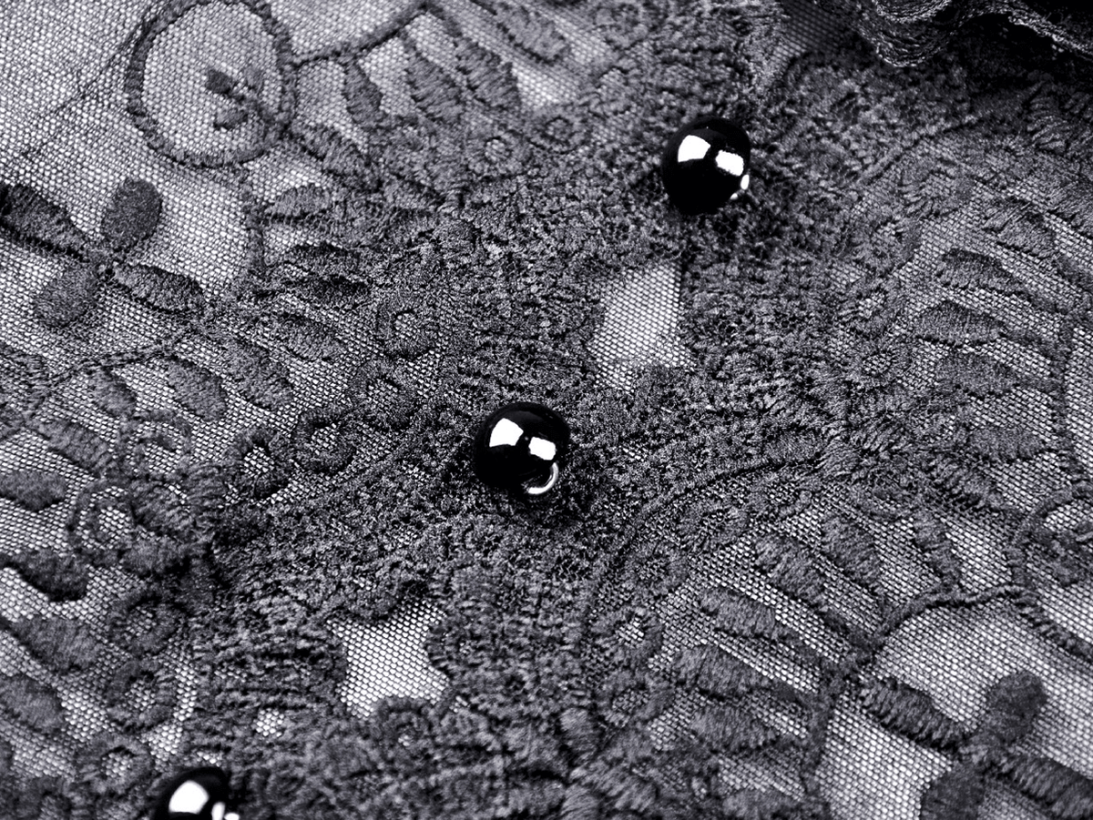 Elegance Gothic Black Lace Velvet Dress for Dark Style - image 6