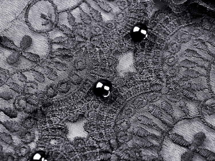 Elegance Gothic Black Lace Velvet Dress for Dark Style - image 6