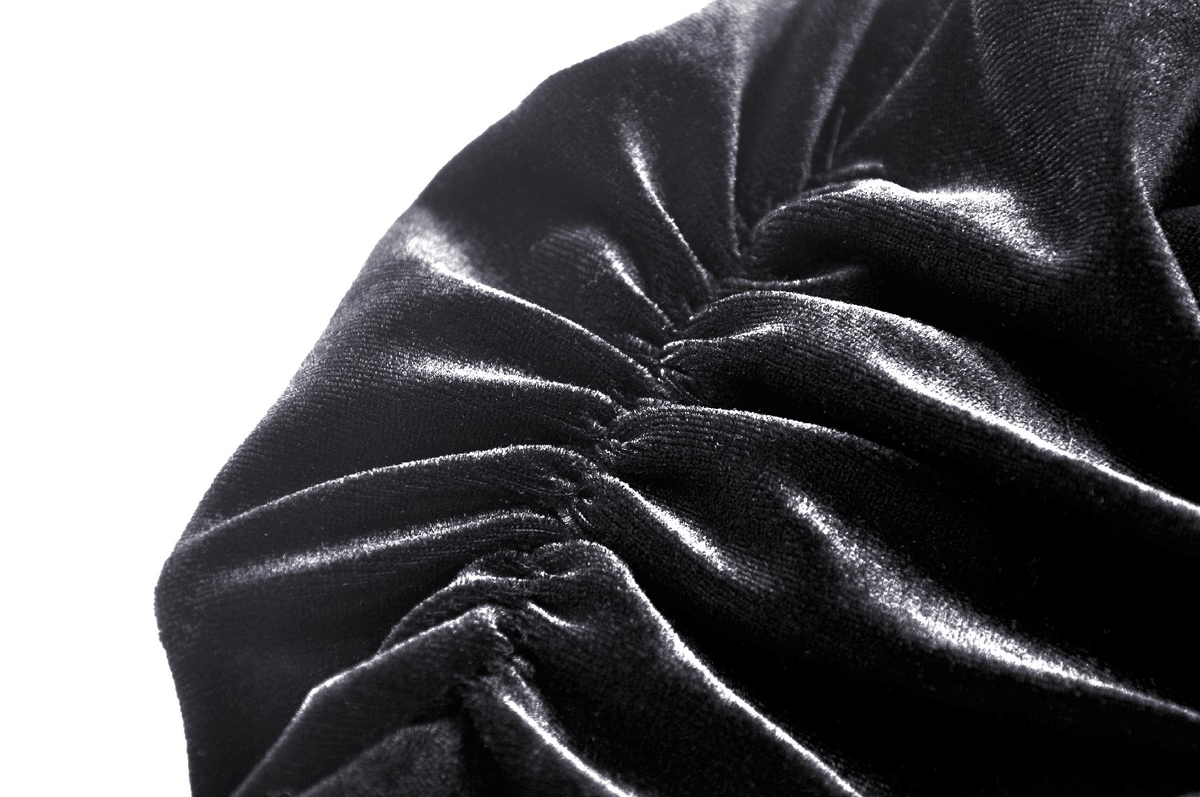 Elegance Gothic Black Lace Velvet Dress for Dark Style - image 8