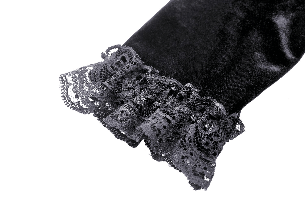 Elegance Gothic Black Lace Velvet Dress for Dark Style - image 9
