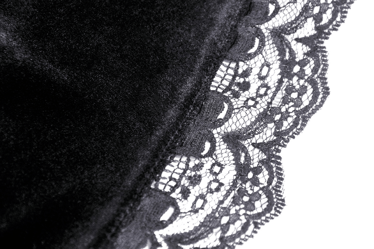 Elegance Gothic Black Lace Velvet Dress for Dark Style - image 10