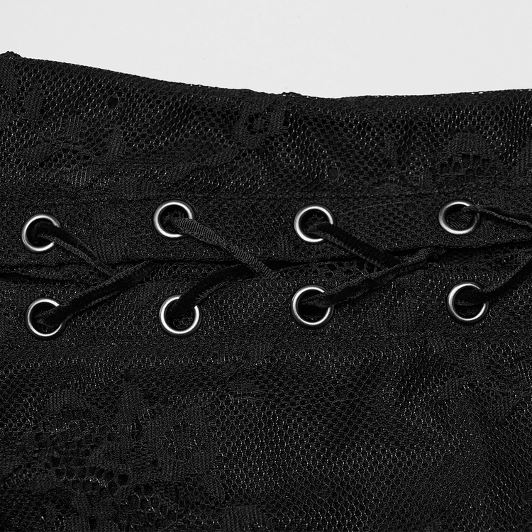 Elegant Black Gothic Lace Dress with Knitted Fabric - image 7
