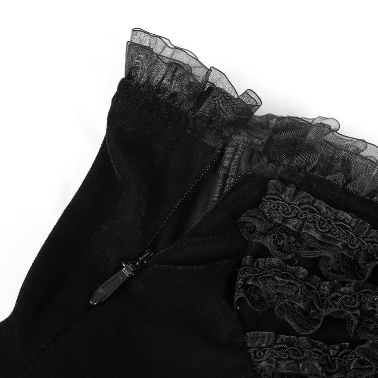 Elegant Black Lace Evening Dress with Beads and Chains - image 8