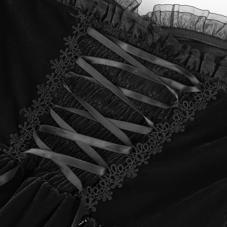 Elegant Black Lace Evening Dress with Beads and Chains - image 9