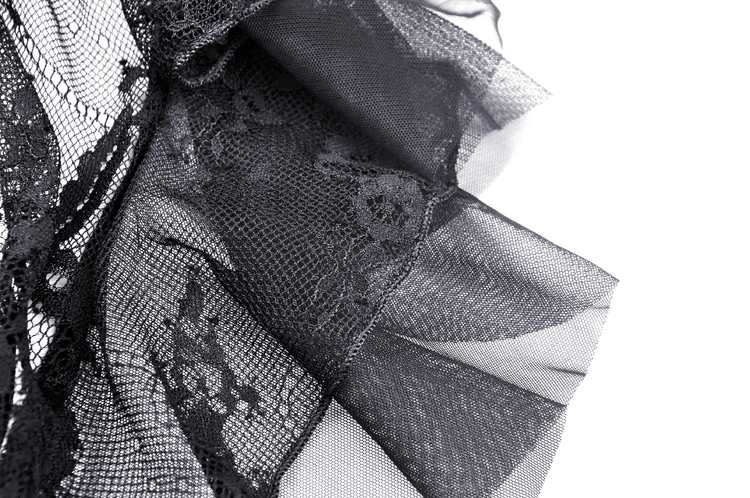Elegant Black Lace Evening Gown with Gothic Flair - image 9