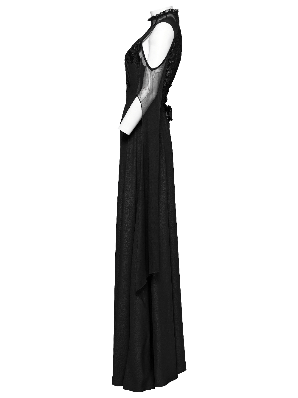 Elegant Black Lace Off the Shoulder Long Party Dress - image 5