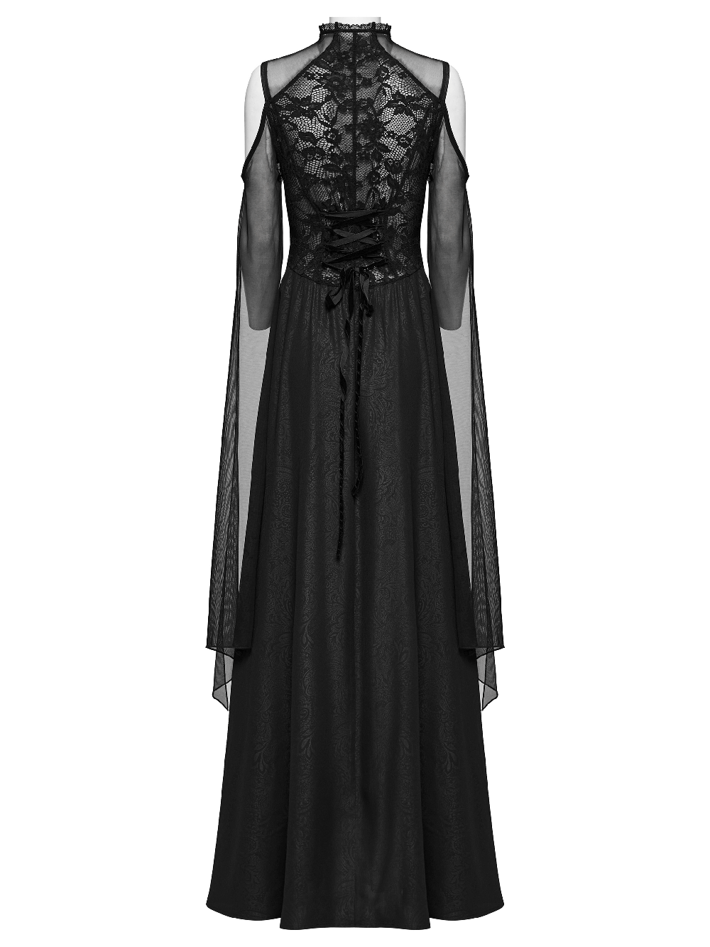 Elegant Black Lace Off the Shoulder Long Party Dress - image 6