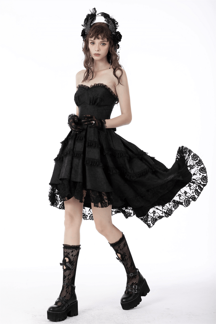 Elegant Black Lace Tiered Evening Dress - Perfect for Events - image 14