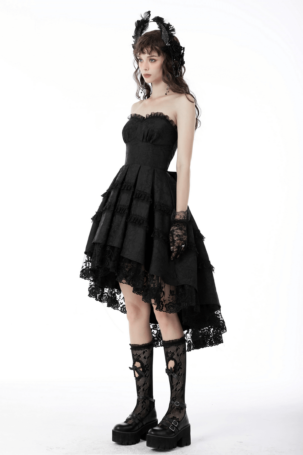 Elegant Black Lace Tiered Evening Dress - Perfect for Events - image 13