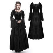 Elegant Black Lace Victorian Gown for Evening Events - image 3