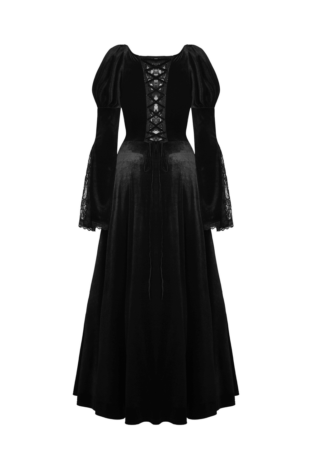 Elegant Black Lace Victorian Gown for Evening Events - image 5