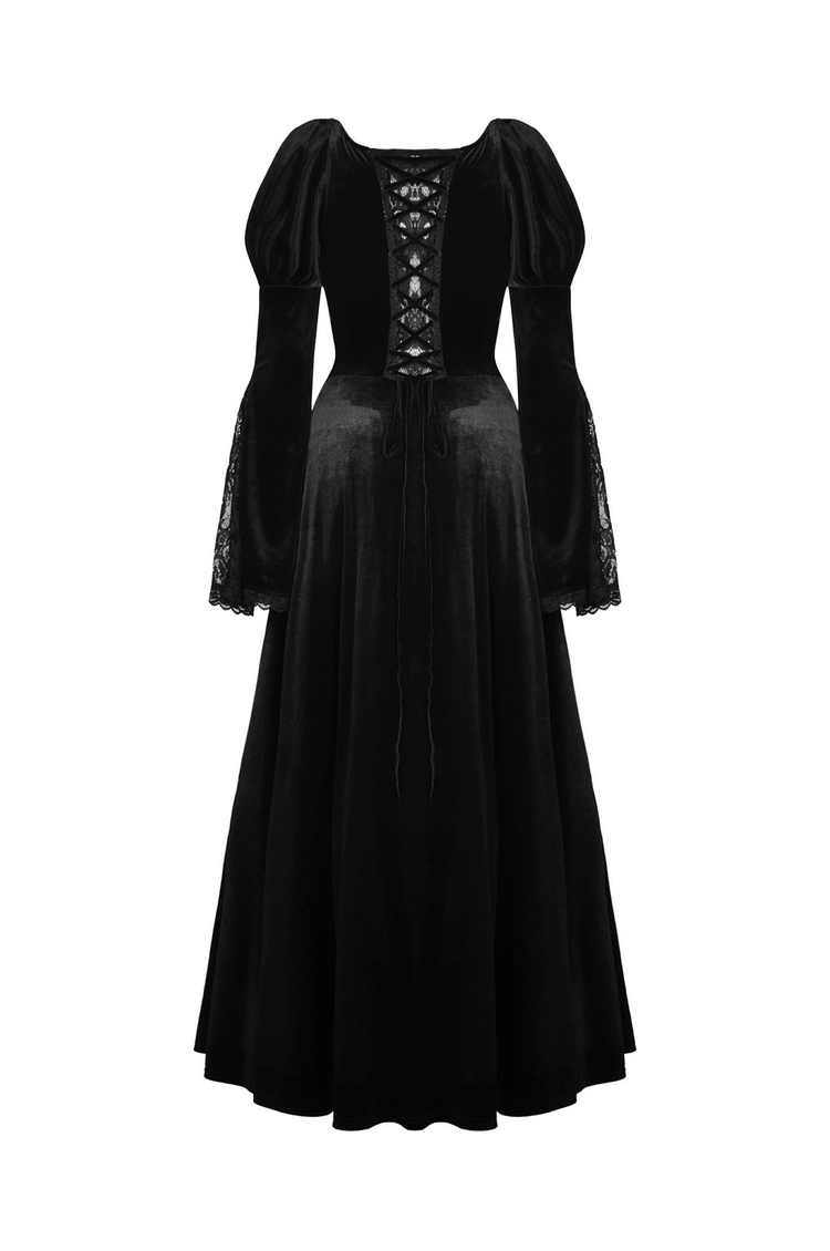 Elegant Black Lace Victorian Gown for Evening Events - image 5