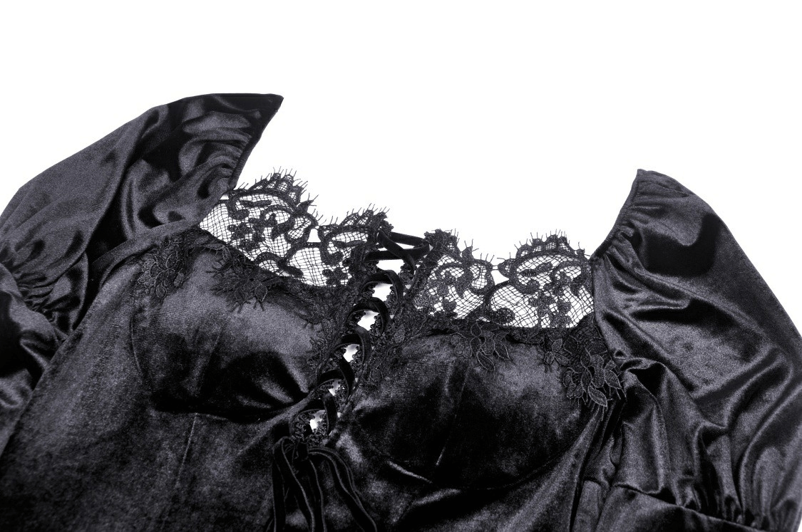 Elegant Black Lace Victorian Gown for Evening Events - image 6