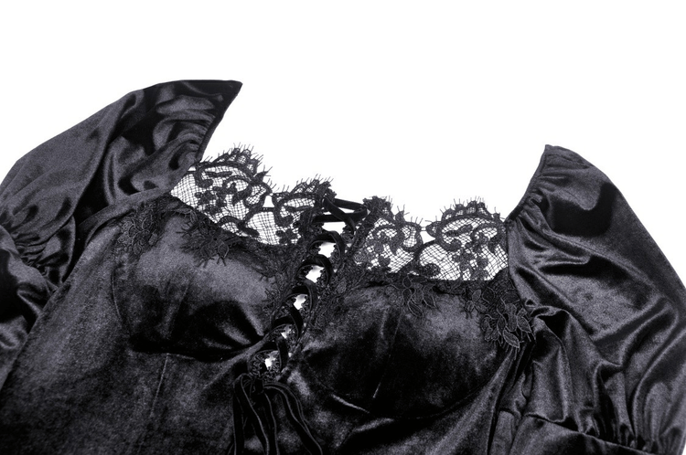 Elegant Black Lace Victorian Gown for Evening Events - image 6