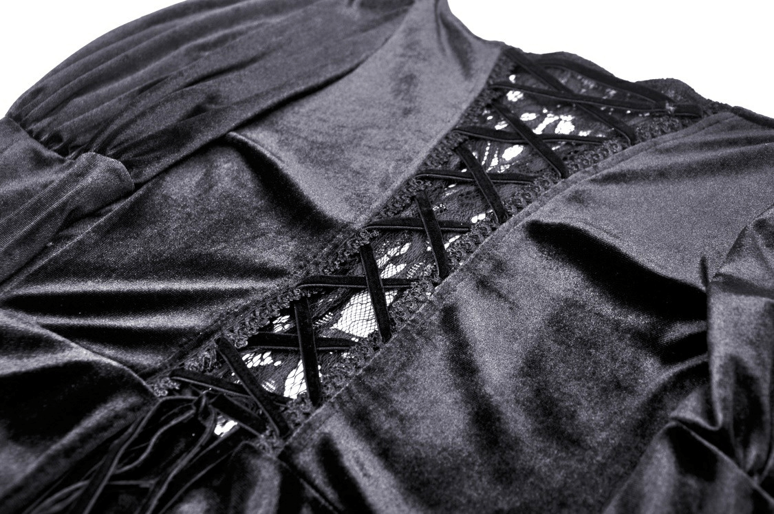 Elegant Black Lace Victorian Gown for Evening Events - image 9