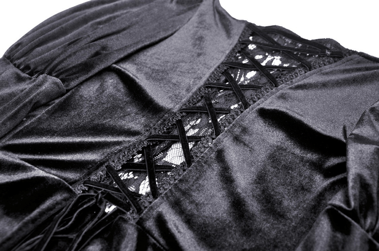 Elegant Black Lace Victorian Gown for Evening Events - image 9