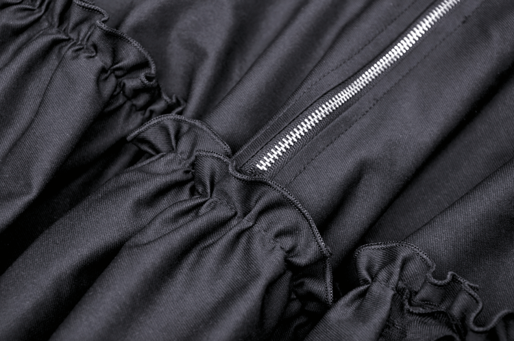 Elegant Black Torn Dress with Asymmetric Ruffled Hem - image 9