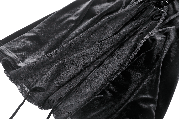 Elegant Black Velvet Lace-Up Gothic Dress for Women - image 10